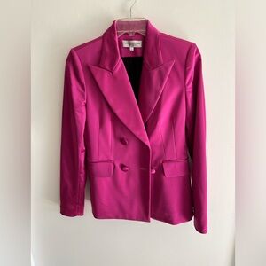 Hot Fushia Pink Double Breasted Blazer by Susan Bender New York, Size 4